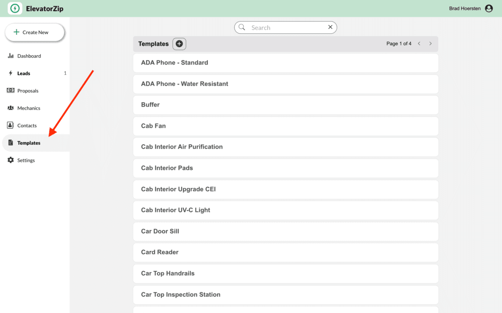 ElevatorZip Navigate to Templates